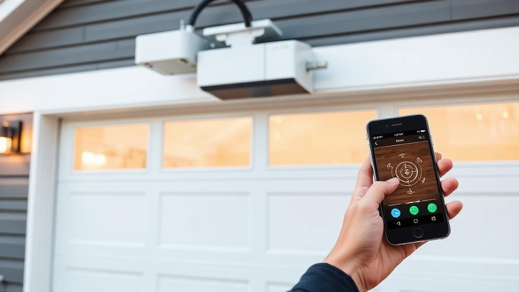 Smartphone controlling smart garage door opener with WiFi connectivity